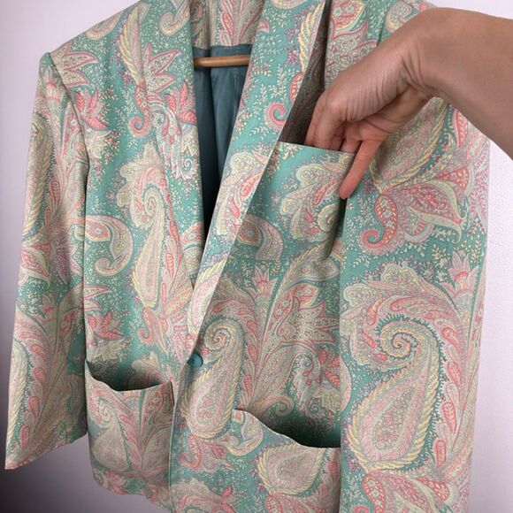 Rare Vintage Boho Paisley Blazer | Indie Artist Retro Unisex Jacket - Picture 8 of 12